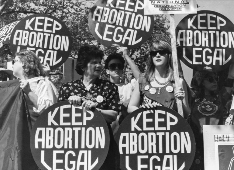 Lorie Shaull Pro-choice demonstrators outside the Supreme Court in 1989, Washington DC